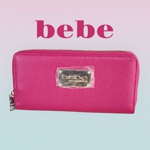 BEBE 💗 Long zip around wallet hot pink